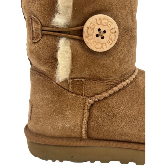 UGG Bailey Button Triplet 1873 Chestnut Sheepskin Tall Boots | Casual Winter 7 - Picture 6 of 16